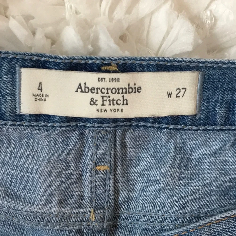 Abercrombie & Fitch Light Blue Distressed Jean Shorts - Picture 4 of 4